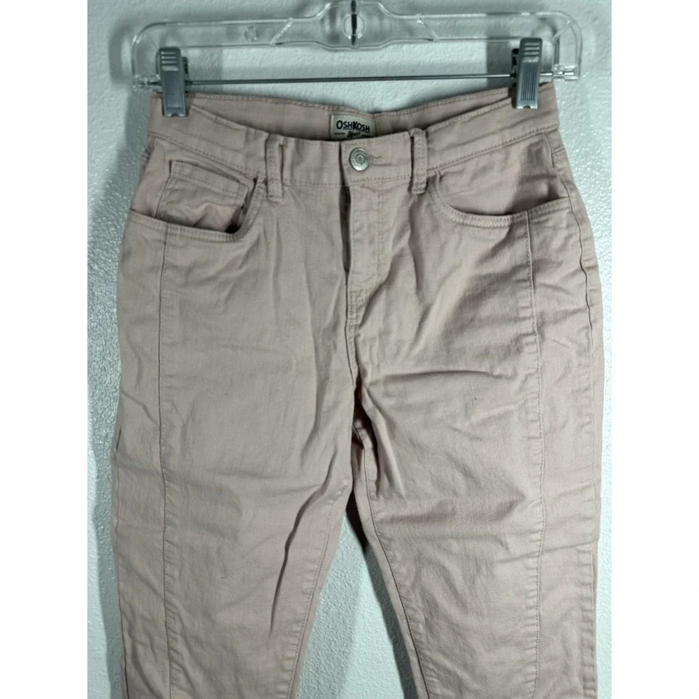 OshKosh B'gosh Pants Girls 14 Pink Cropped Twill Raw Hem Casual Chinos‎